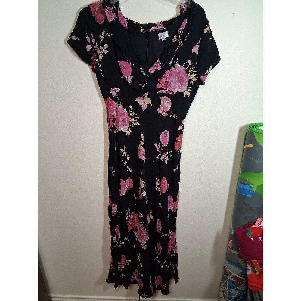VTG Mimi Maternity Maxi Dress Floral Cottage Boho Church Business Causal Small